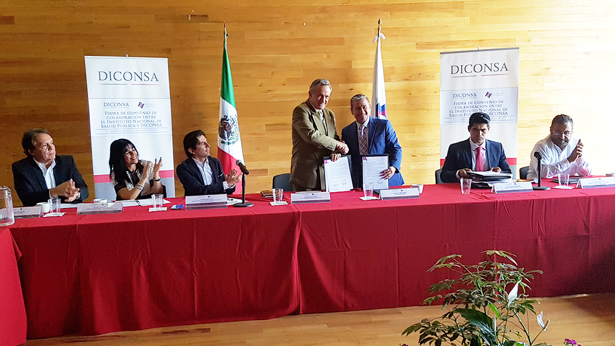 Firman Diconsa y el INSP convenio de colaboración